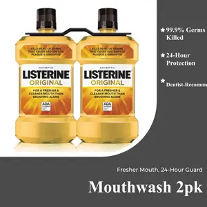 Listerine Antiseptic Original Mouthwash 50.7 fl. oz 2 pk for a Fresher & Cleaner Mouth than Brushing Alone