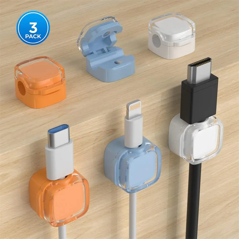 Magnetic Cable Clamp, Cord Organizer, Cable Organizers, 3/6 Sets Non Perforated Cable Management Bracket, Home Office Desk Organizer, Home Office Desk Accessories, Office Supplies