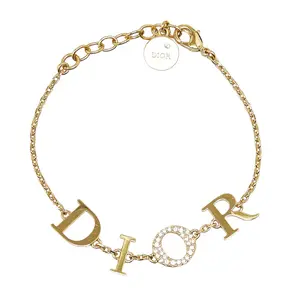 Pre-owned Dior Zinc Alloy Small Leather Goods DIO(R)EVOLUTION Chain Bracelet