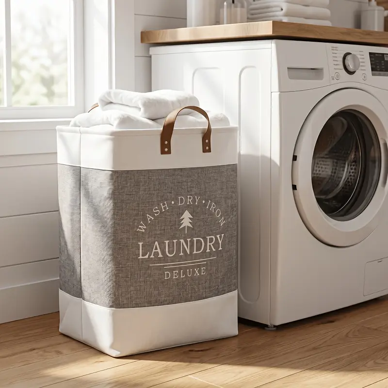 Bedroom Bathroom Large-capacity Space-saving Laundry Basket, Portable Laundry Basket with Handle for Easy Movement, Suitable for Toy Storage Bathroom Bedroom Living Room Dormitory Multi-functional Storage