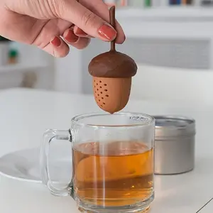 2pcs Silicone Acorn Shaped Tea Infuser - Mini Portable Tea Filter for Office and Camping Use with Durable Silicone Material