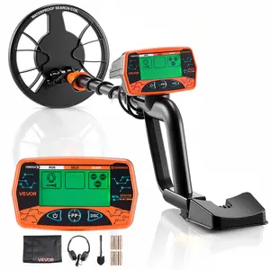 VEVOR Metal Detector for Adults, 8", Professional High Accuracy Gold Detector, IP68 Waterproof Search Coil with Display, Headphones, 3 Modes, Adjustable Length, for Detecting Gold Treasure Hunting
