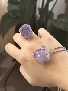 [NO.QS05]Natural Crystal Pendant Necklace-lets_conquerher's order-Handmade Gemstone Ring Daily Wear Healing Summervibes