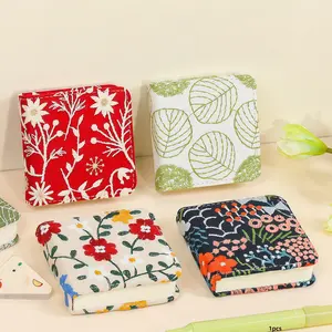 Floral Embroidered Fabric Cover Mini Notebook, Pocket Size Diary, Ideal for Daily Notes, Travel, Drawing, Students, Office Use