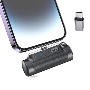 Upgraded Sparkly Portable Charger Mini Portable Charger Power Bank for iPhone,20WFast Charging Power Bank for,5500mAh Power Bank for iPhone 16/15 Series,Mini Battery Pack with Built-in USB-C Connector Compatible with iPad Pro/Air,AirPods