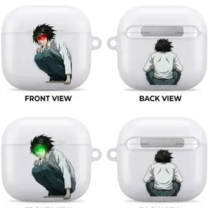 Death Note Anime AirPods Case L & Light Yagami Dark Psychology Icons – Ryuk, Red Apple Symbolism Gothic Black & White Manga Art Chibi & Realistic Anime Illustration Otaku Collector Style Cover For AirPods, DS 6