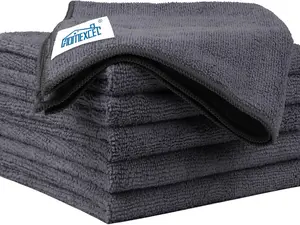 Super Absorbent Microfiber Cleaning Cloth 6-Pack, 12.5x12.5in Lint-Free Streak-Free Rags for Car, Kitchen Use