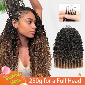 【New Color】ElNbeauty Crochet Hair Human Hair Extensions T30# T350# Pre-Separated for Miracle Knots Boho Braids Burmese Curly 50g/Pack, 4-5 Packs for Full Head, Multiple Curly & Wave Textures Protective Hairstyles For Black Women Vacation Hair #Summervibes