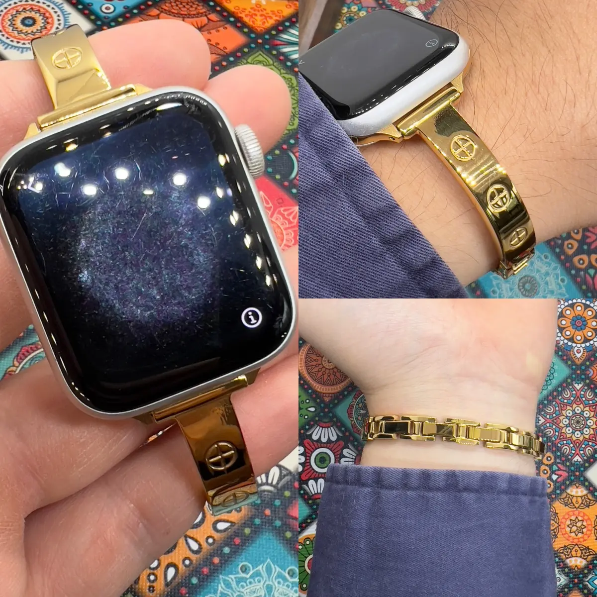 Premium Gold Self-Winding Wristwear for Women | Roman Numeral Face & Chain Strap Matches Your Earring Stack  Sleek fit 38-49mm smart watch wearable accessory replacement chic wristband metal band fashionable custom magnetic