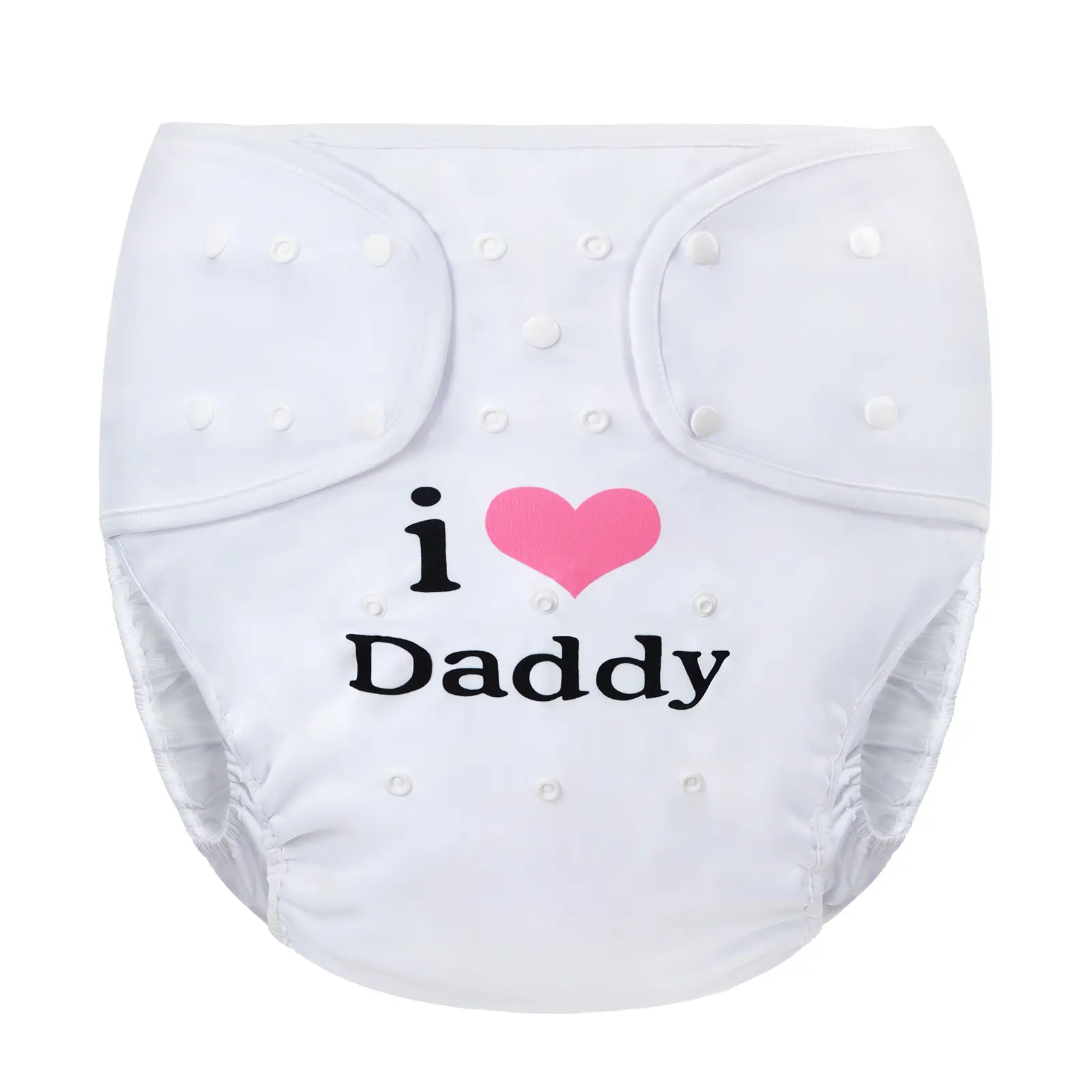 Littleforbig Washable Adjustable Reusable Waterproof Cloth Adult Diaper Wrap Cover One Size - I Love Daddy