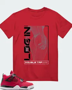 Red Double Tap Wireframe Sneaker Match Graphic Tee