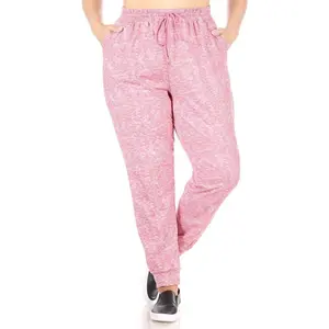 Plus Size Soft Brushed Fleece Lined Sweatpants - Pink Space Dye