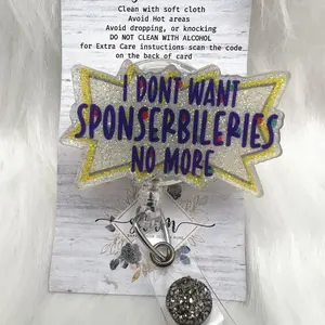 Sponserbileries Badge Reel-Cute Badge Reel-Nurse-LPN-RN-Gift for her-Nurse Gifts-Christmas Gifts-Nurse gifts-CNA-rugrats-mri safe-lanyard