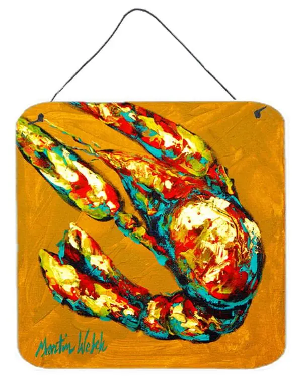 Crawfish & Hot Aluminium Metal Wall-Door Hanging Print, Colorful Art 1-Piece Single Print Decor Accessory for Dresser Home Decor