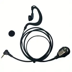 Tactical soft rubber G-type ear-hook PTT headset compatible with Motorola Talkabout T200TP/T260/T100 series intercom, featuring a special noise-cancelling earphone.