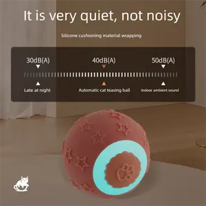 41MM Gravity Jumping Ball Pet Electric Automatic Teasing Cat Rolling Ball Durable Chew Ball Elastic Self-Entertainment Boredom Relief Quiet Silicone