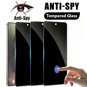 3pcs Full Coverage Privacy Tempered Glass Suitable for Samsung Galaxy S21 S22 S23 S24 S25 S26 Plus Ultra, 9H+ Tempered Glass Smartphone Screen Protector Accessories, Protection, Fingerprint Unlocking, Case Friendly, Anti-Fingerprint, Bubble Free