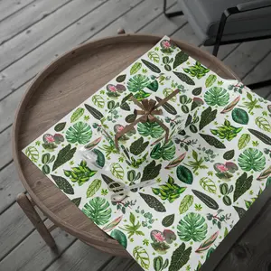 Elegant Botanical Wrapping Paper, Eco-Friendly Gift Wrap for Any Occasion, Floral Gift Wrapping, Unique Party Supplies, Green Leaves Design