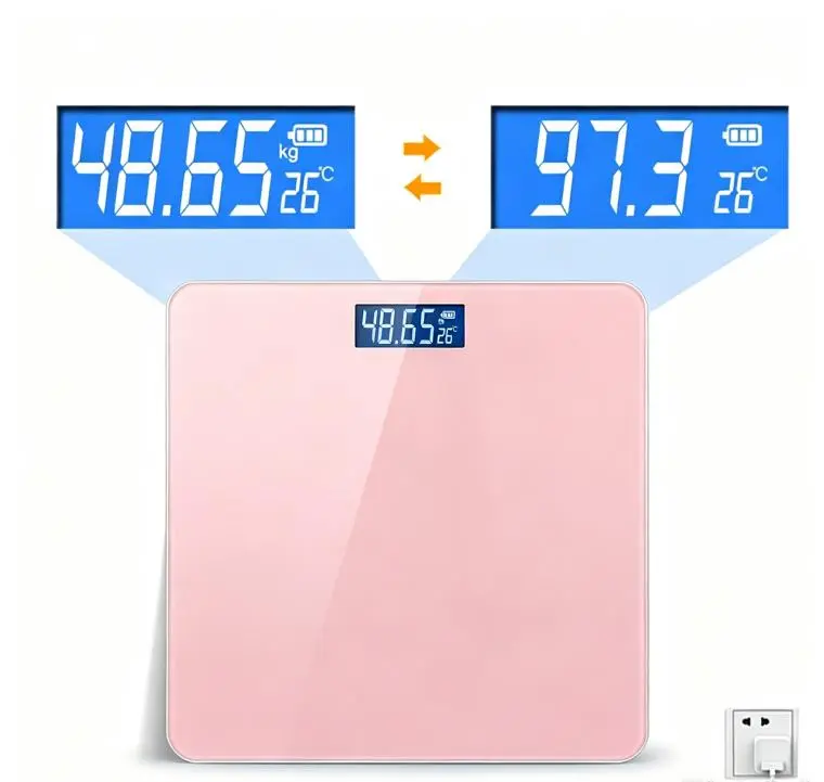 USB Body Weight Scale for Home Use, Tempered Glass Design, Adult Daily Fitness Tracking, Automatic Power Saving, Easy Use on Hard Floors, 1-Piece Home Supply Gift
