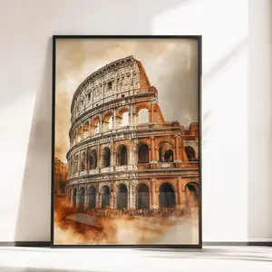 Colosseum Poster - Vintage Rome Colosseum Art - Colosseum Wall Art - Ancient Rome Poster - Rome Wall Art - Colosseum Print, Unframed