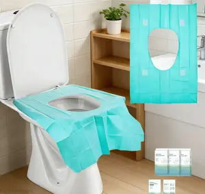 30 Packs Tear-Free Toilet Seat Covers Disposable for Adults and Kids, 16x24 Inch Waterproof Non-Slip Disposable Toilet Seat Cover for Travel, Public Toilet, Outdoors (Individual Package)