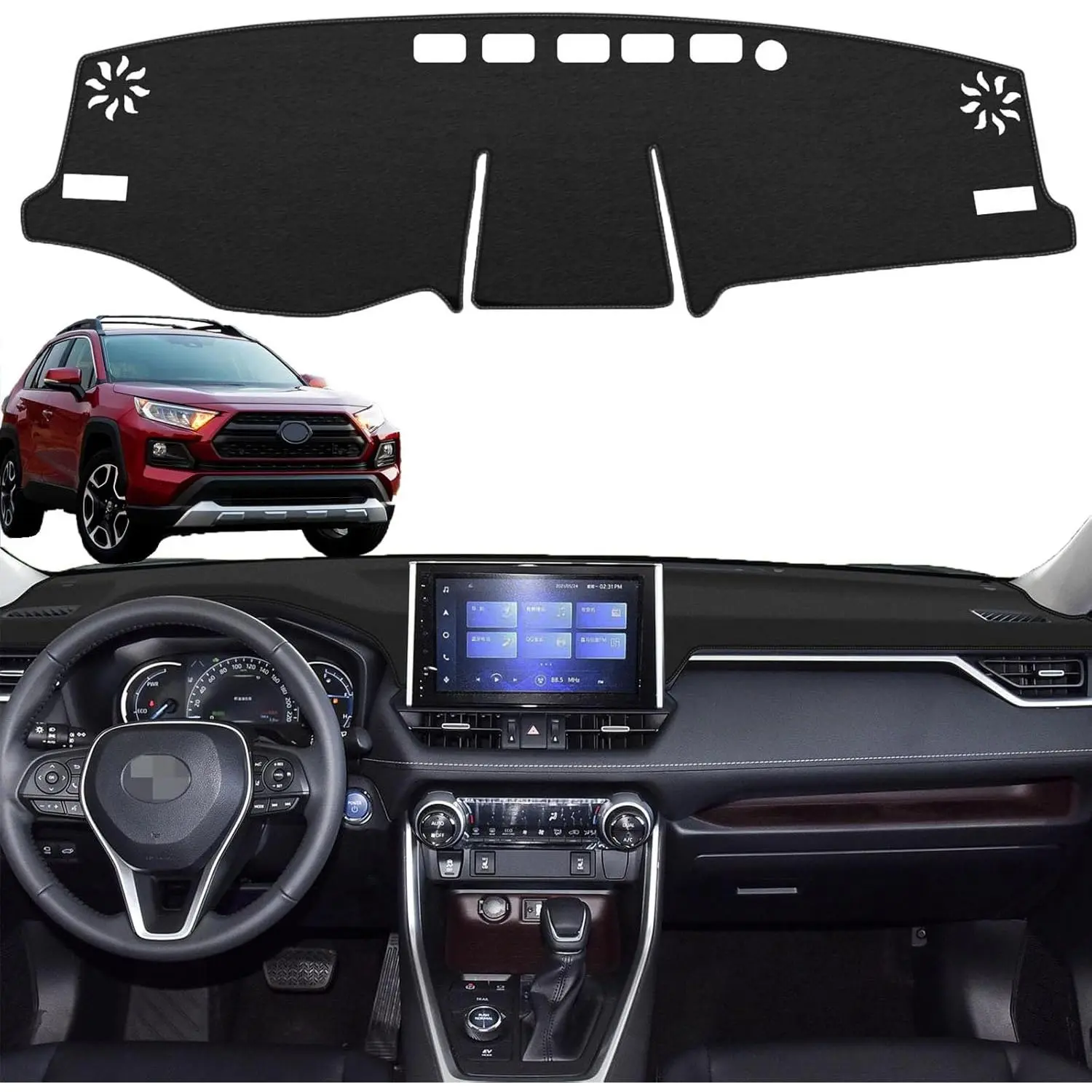 for Toyota Rav4 Accessories 2025 2024 2023 2022 2021 2020 2019 Dashboard Cover Mat Custom Fit Dash Carpet Cover Protector Center Console Cover Dash Mat Dash Cover for Toyota Rav4