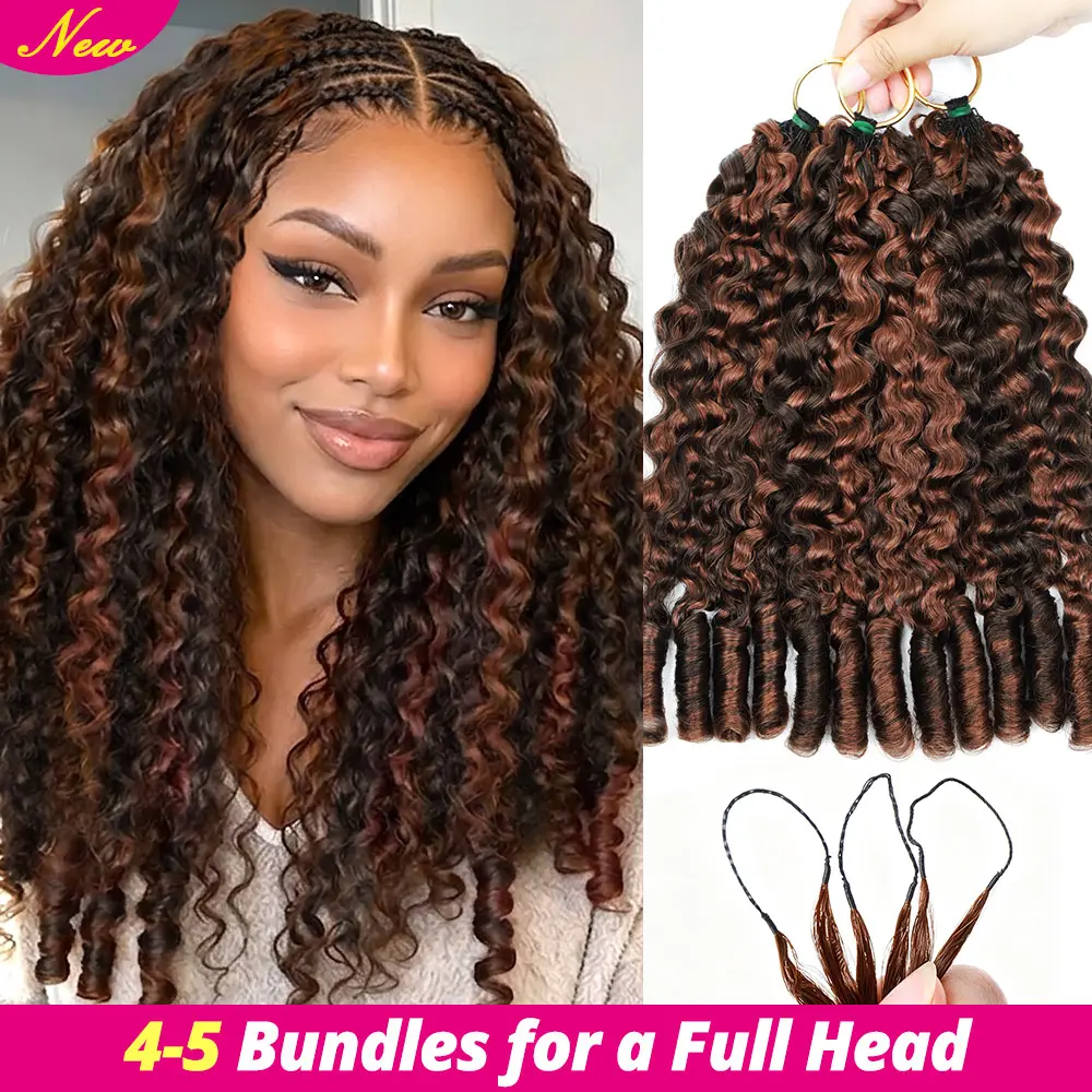 [Lowest Price] New In P4/30 Highlight Feather Crochet Human Hair for Miracle Knots/Boho Braids Burmese Curly Pre-Separated 50g/Pack Time-Saving Wear #SummerWins #DealsForYouDays