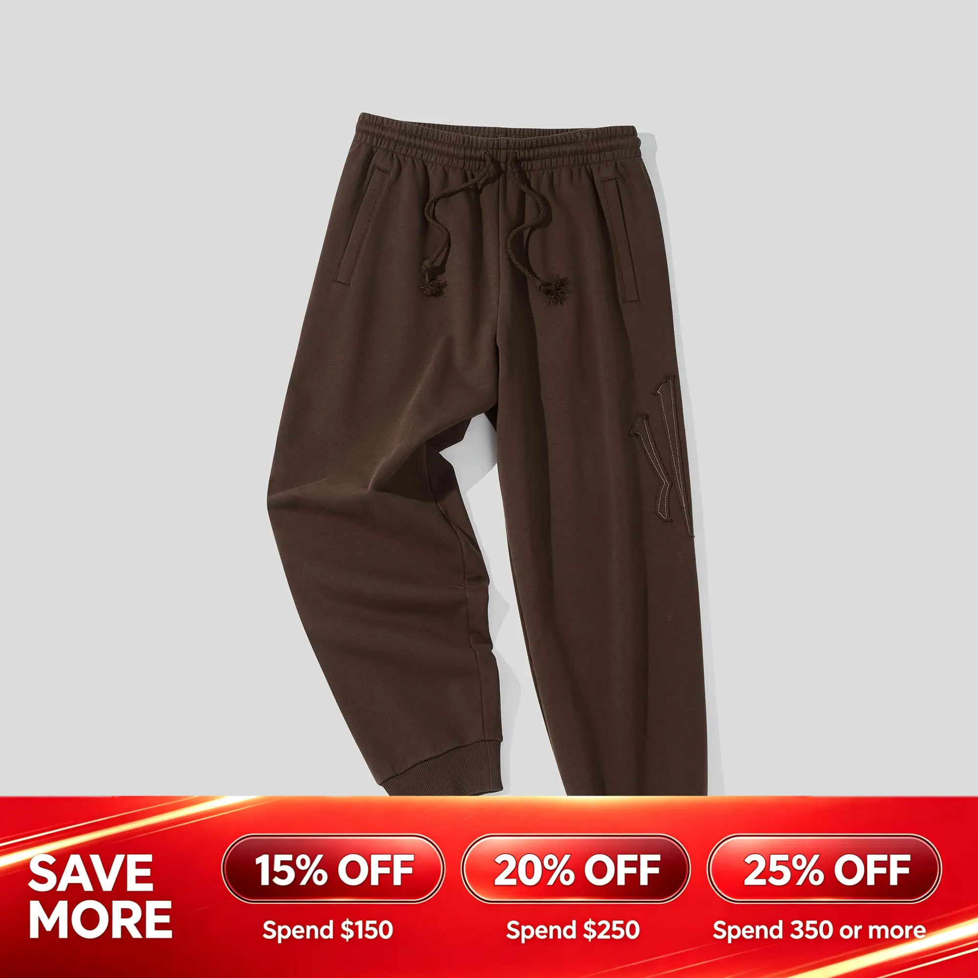 ANTA Hélà Crest Menswear Pants Casual Minimalist Trousers Cotton Brown Plain Sports Clothing