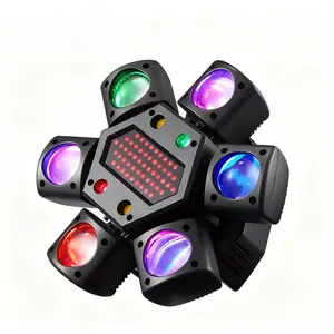 XNK Moving Head Stage Lights, 6-Arm Bee Eye RGBW Disco Party Light with Laser & Strobe, Sound Activated DJ Light for Home Party, Club, Weddings & Festivals tiktokshopspringglowup