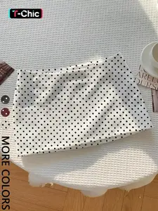 Women's Polka Dot Print Fashion Multifunctional Fitted Short Skirt, Lightweight Skirt, Valentine's Day Casual Wear, Stylish Summer, Womenswear