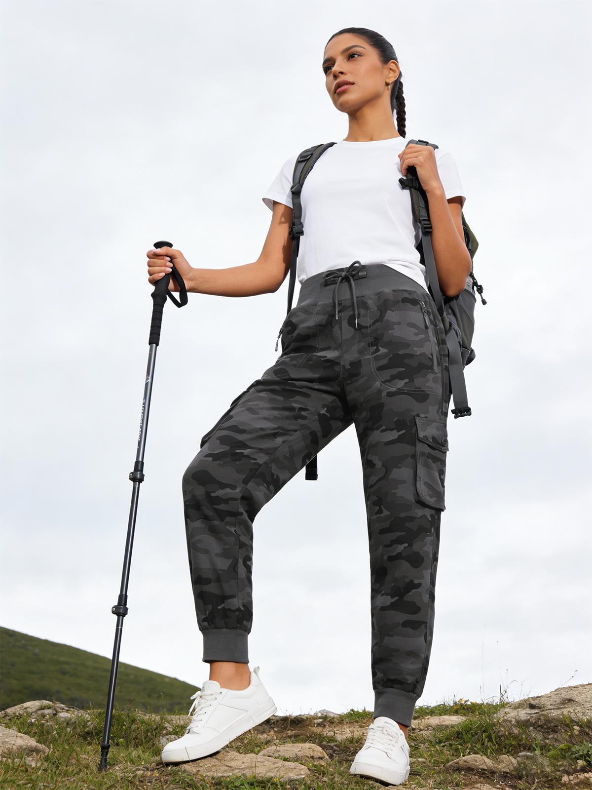 YSENTO Women's Camo Cargo Pantgs Lightweight Hiking Pants Outdoor Quick Dry Casual Travel Sweatpants Joggers Elastic Waist Button Pockets  #Monther's DAY #summervibes #outdoorfun