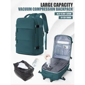 Three-piece vacuum travel bag set, equipped with detachable vacuum bag, electric air pump, large-capacity backpack, detachable design, multi-layer pockets, casual style, Space Saving Bag
