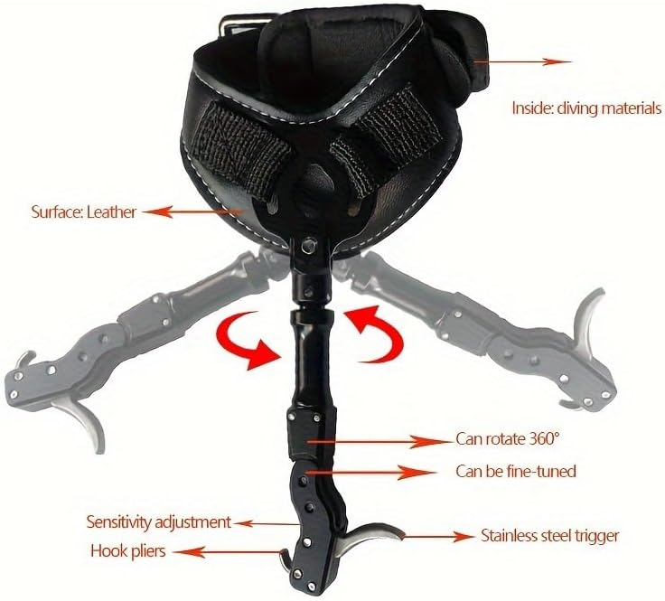 Index Finger Archery Release Open Hook BowhuntingTrigger Aid with Single-Sear Design, Adjustable Length,Travel & Tension