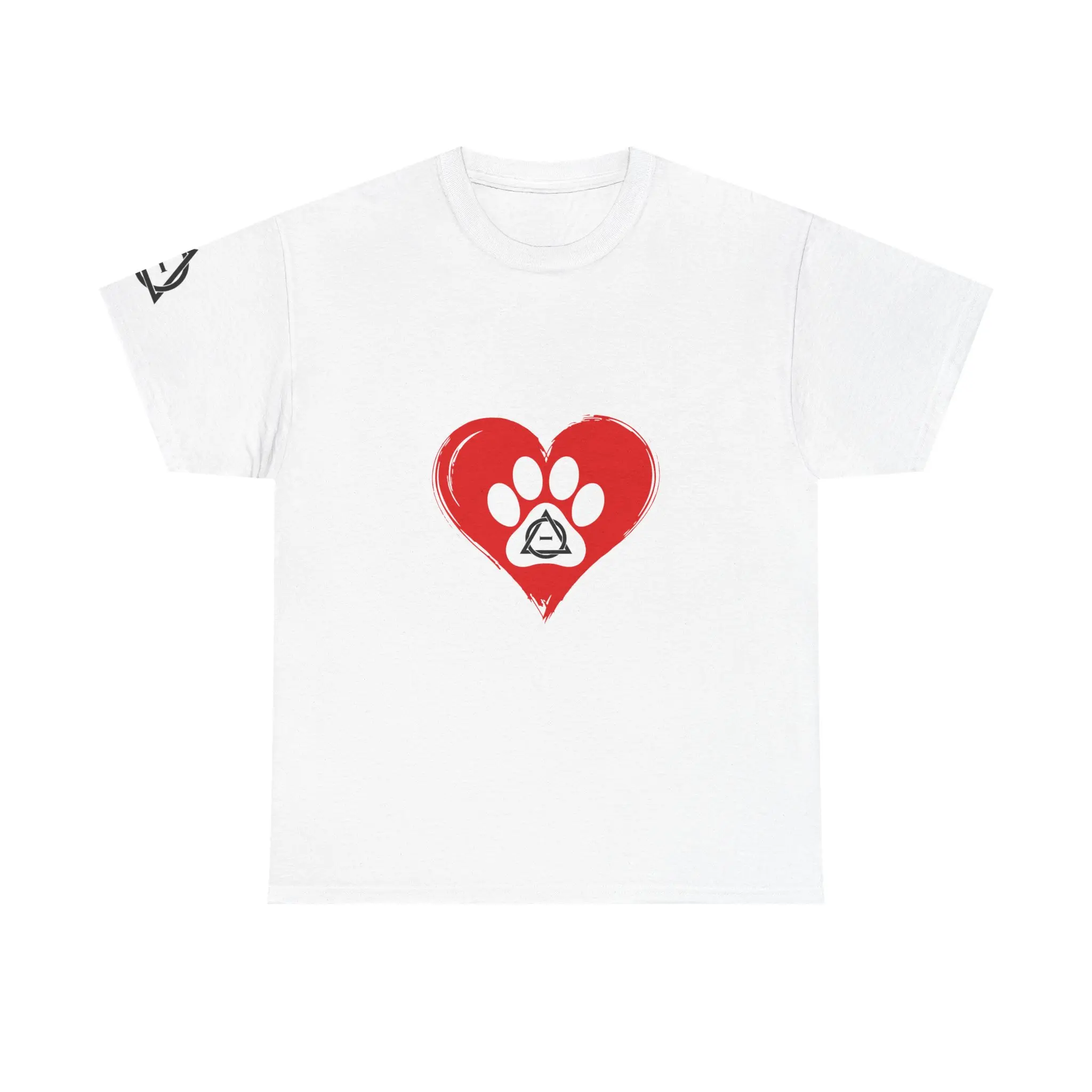 Therian Design Heart Unisex Tee, Therianthrope Shirt, Delta Symbol Graphic T-Shirt, Animal Spirit Symbol Top, Cotton Tee for Therians,