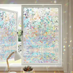 Static Adhesive Glass Sticker, Crescent Design, PVC Material, Thick Transparent Window Film, Bedroom Living Room Decorative Decal