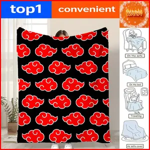 Anime Naruto Shippuden Throw Coral Fleece Throw Blanket for Sofa Bed Couch Living Room Bedroom Home Decor All Season Machine Washable Lightweight Portable Travel Office Nap Adults Kids Gift Bed Sofa Dorm Hotel