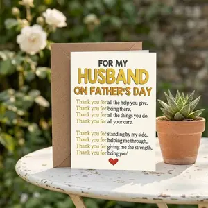 Romantic Fathers Day Card Gifts for Husband - Funny Husband Father's Day Card from Wife - Happy Fathers Day Decorations