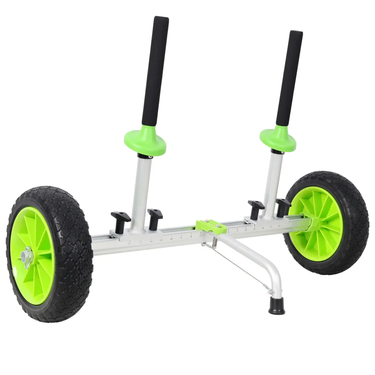 Adjustable Aluminum Kayak Cart, 33*14.5*22 Inch Portable Kayak Trolley with 10" PU Wheels & Foam Padding, Tool-Free Detachable Transport Dolly for Sit-On-Top Fishing Kayaks