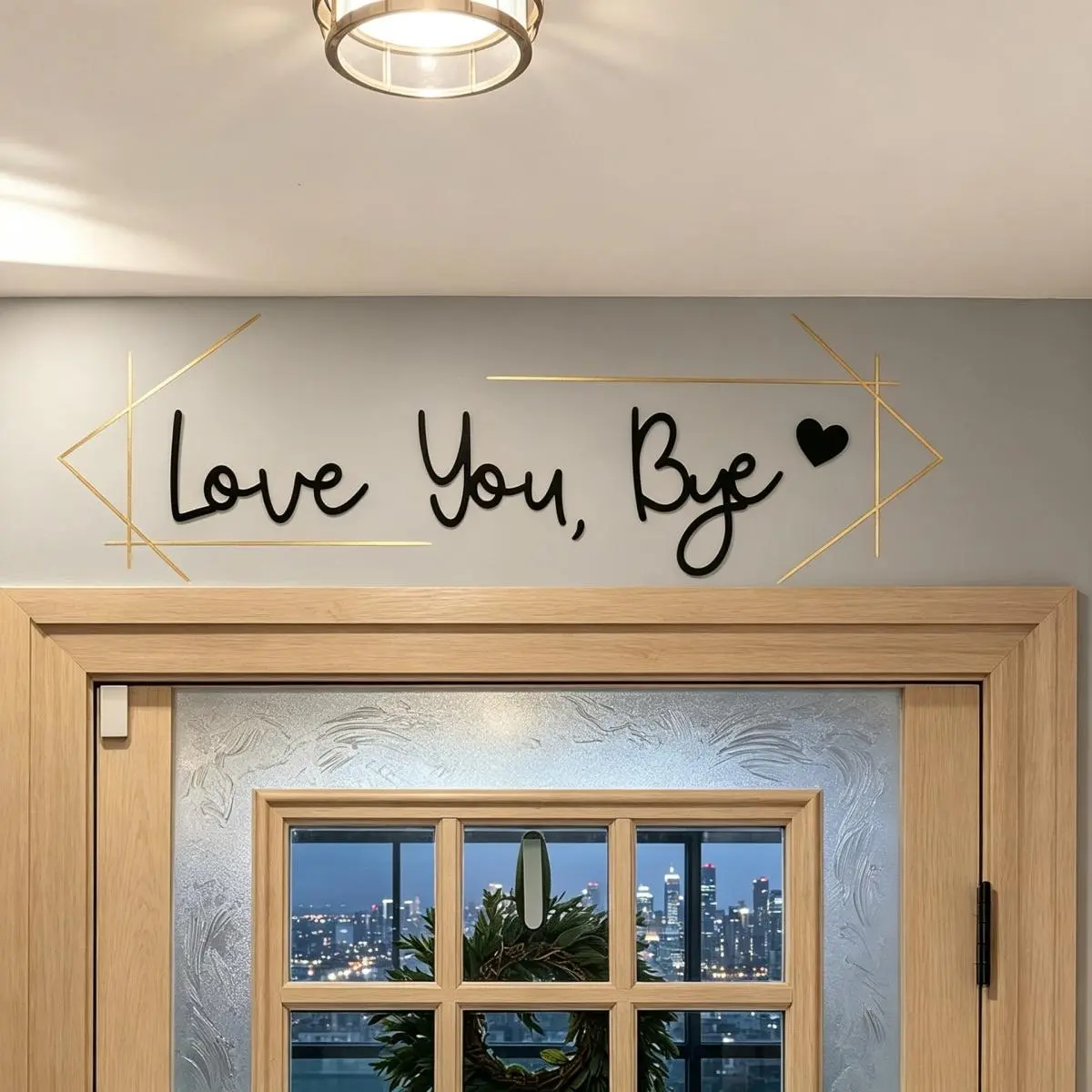 Boho "Love You Bye" 3D Wood Letter Wall Mount Home Sign - Aesthetic Home Decor Products, Express Love Above Door Topper, Family Gift for Entryway Office Hallway