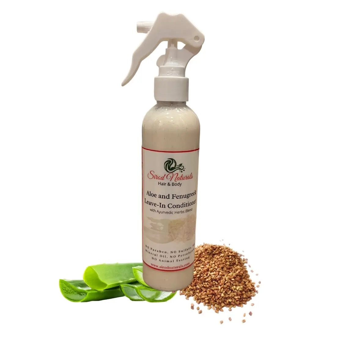 Aloe and Fenugreek Leave-In Conditioner with Ayurvedic Herbs Blend Organic Anti-dandruff