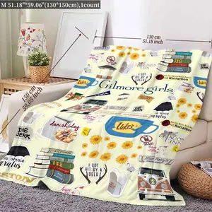 Gilmore Girls Pattern Napping Blanket, Soft Warm Throw Blanket, Air-conditioned Room Blanket, Warm Nap Blanket for Home & Office & Travel, Halloween Decor