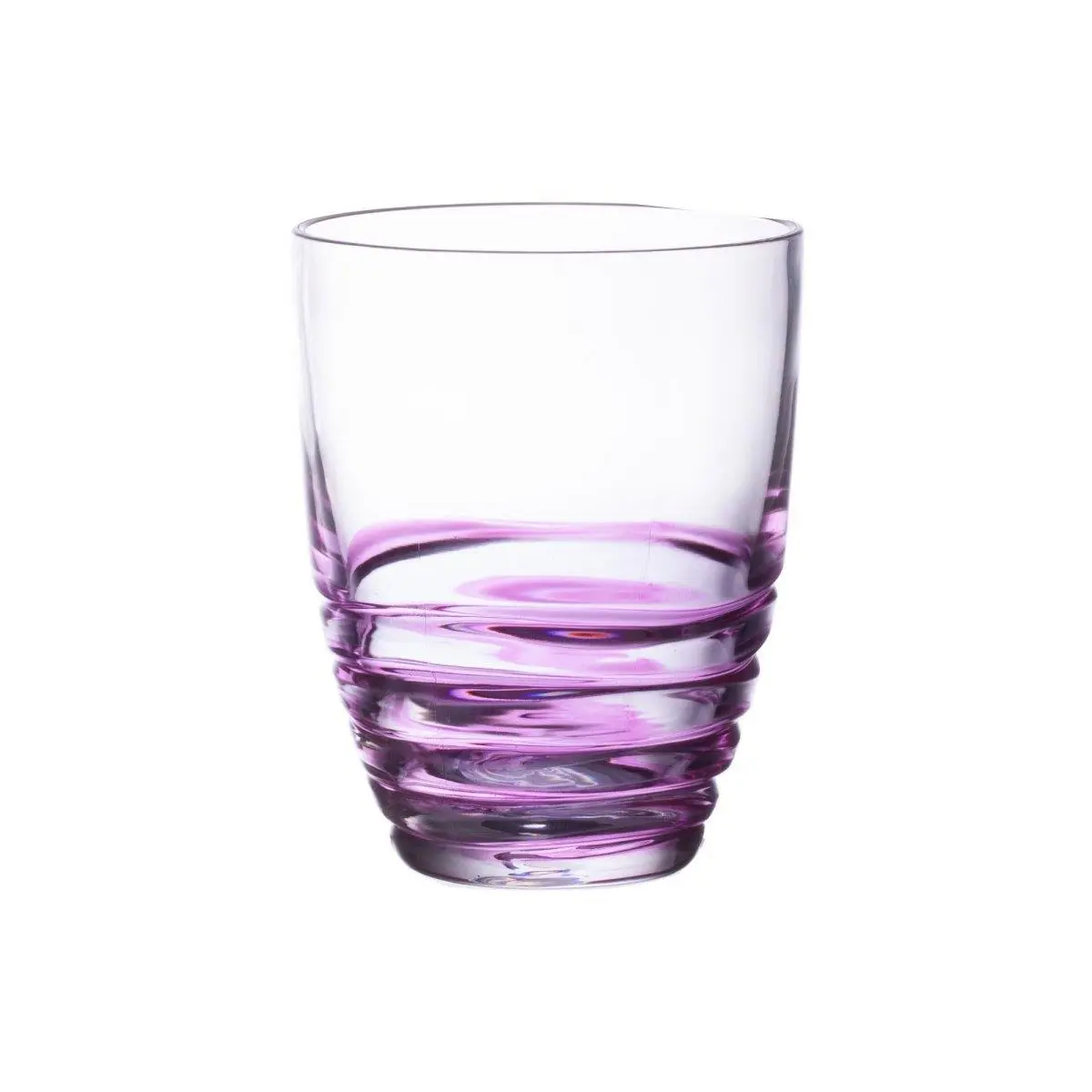 LeadingWare AS-0601P Modern Swirled Base Tumblers, Pink Indoor Kitchen Drinkware Glasses, 4-Piece Set