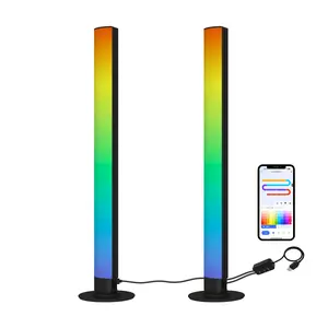 RGB Smart LED Desk Light Bars 2-Pack Music Sync Standing Light Bars for Gaming, Home Office & Ambient Lighting