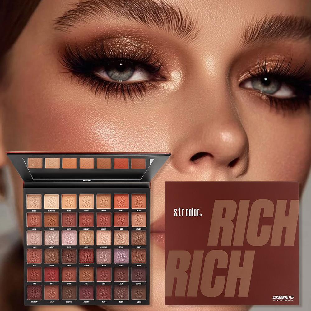 42-Shade Maple Deep Red Eyeshadow Palette Matte & Shimmer Mix Waterproof, Sweat-Proof & Long-Lasting Perfect for All Skin Tones｜Ideal Gift for Valentine’s Day, Mother’s Day & Christmas