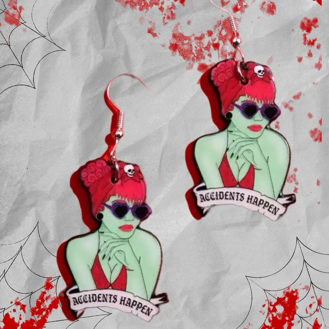 New Beetlejuice Movie earrings - secretary Lady at the Doctor's Office - Accidents Happen