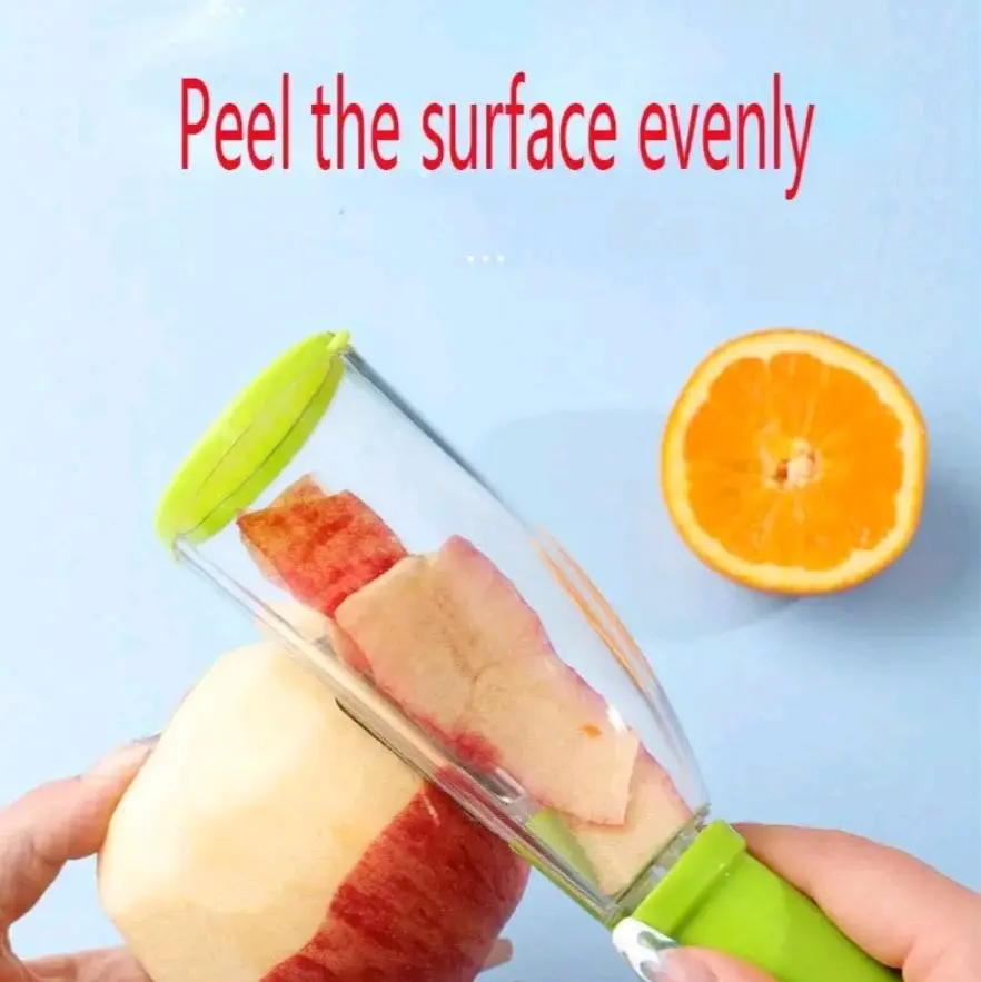 Peeler with container Stainless steel blade, Both fruits and vegetables are suitable