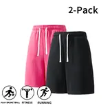 Men's 2-Pack Active Sweat Shorts, Comfortable Athletic Fit with Drawstring for Gym, Running & Workouts, Plus Size