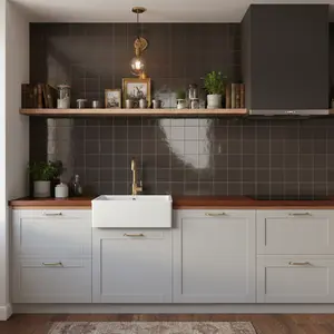 St Lucia Bronze 5x5 Ceramic Tile Glossy Sample