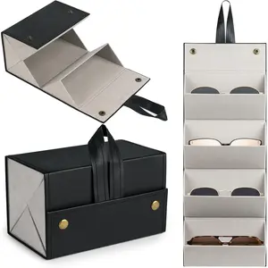 Sunglasses Travel Case, Foldable Eyeglasses Case, Portable Multiple Glasses Case for Women Men Girls