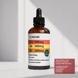 Vitamin B12 & B6 Liquid Drops – Raspberry Flavor, 80 Servings, Daily Nutritional Support